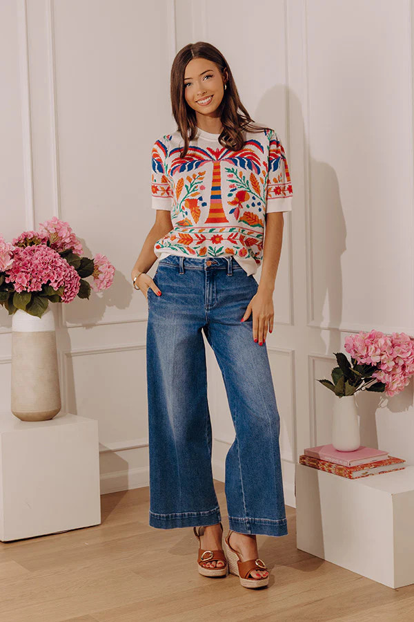 Sweet Statement Floral Knit Sweater Top | Impressions Online Boutique