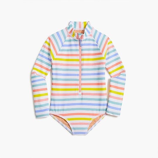 Girls' striped rash guard | J.Crew Factory