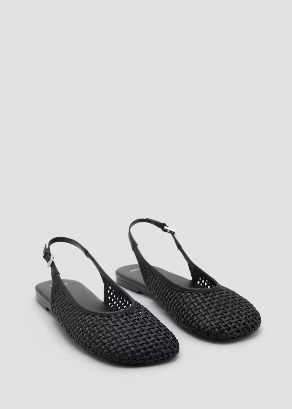 Braided leather effect shoe black - Woman - 4 - MANGO | MANGO (UK)
