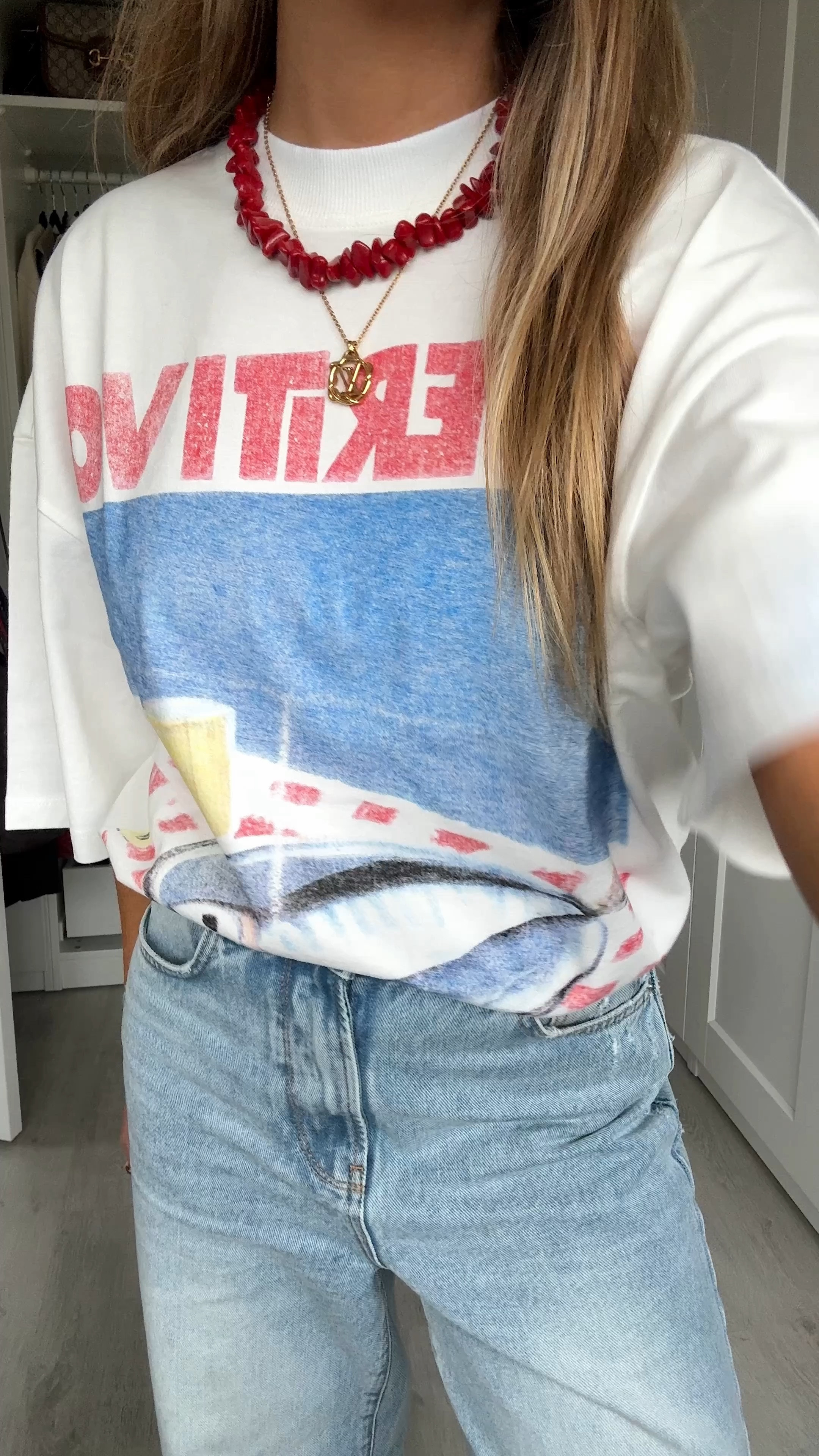 Casual weekend outfit with a graphic t-shirt & jeans 

I wear xs in the tee- it’s oversized
Jeans 8R
Ballet flats true to size 

#LTKsummer #LTKsale #LTKstyletip