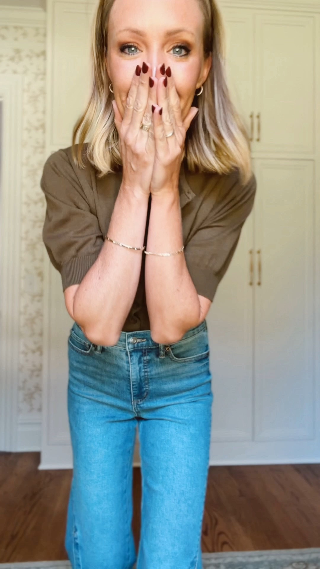 Xs in sweater and blazer 
2 in jeans 
#walmartpartner #walmartstyle @walmart