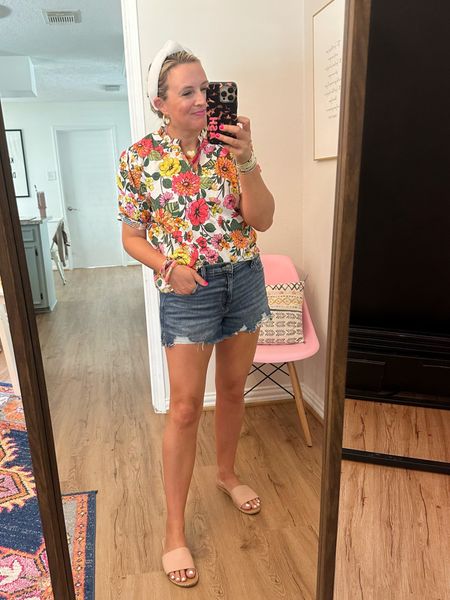 Can’t quit these cute floral tops for summer. Wearing a size small. Code FANCY15 for 15% off. Shorts are a size medium  

#LTKstyletip #LTKunder100 #LTKunder50