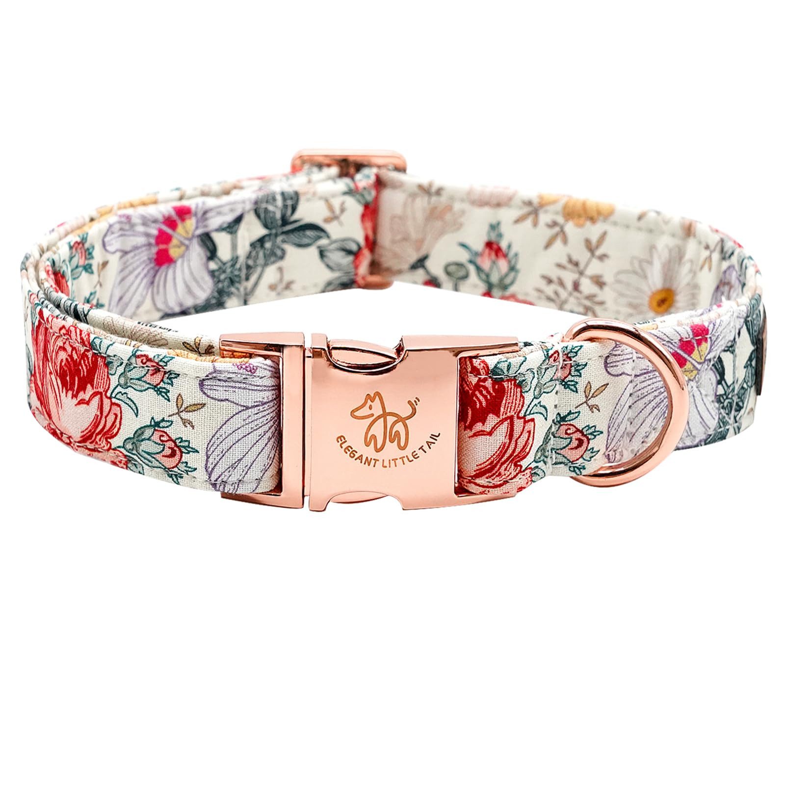 Elegant little tail Dog Collar, Vintage Floral Print Pet Collar Summer Dog Collar Pet Collar Dog ... | Amazon (US)