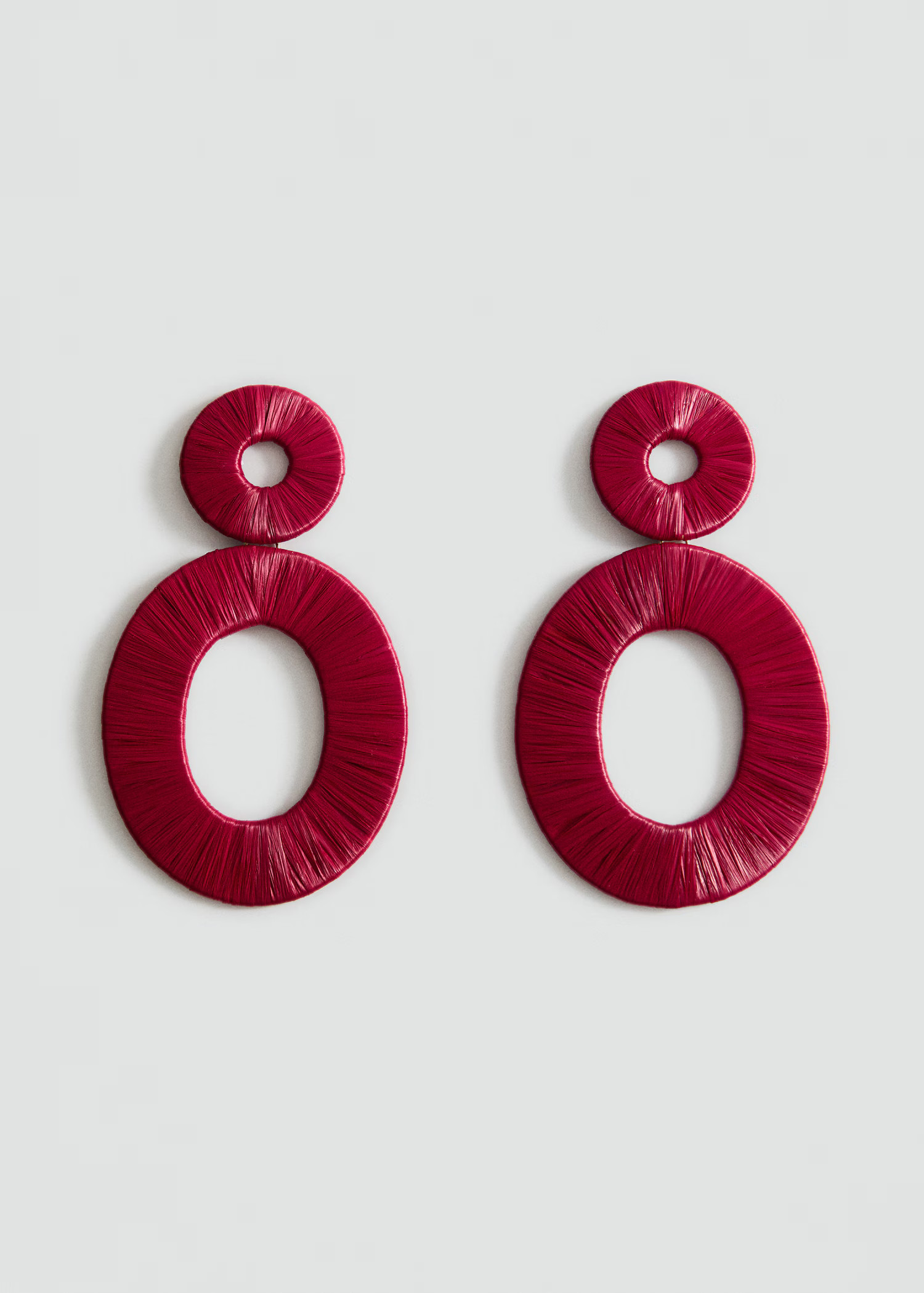 Natural fiber circular-design earrings - Women | MANGO USA | Mango (US/MX/AU)