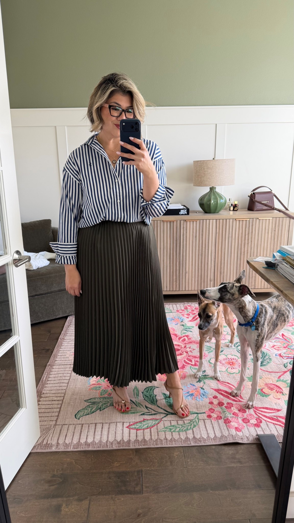 Spring outfit idea! A classic button up paired with perfect skirt! Wearing a large in the top. 

#LTKOver40 #LTKMidsize #LTKootd