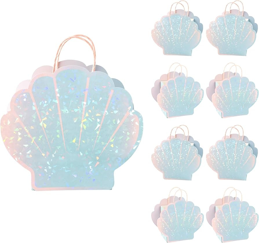 Cheerland Mermaid Birthday Decorations Mermaid Goodie Bags Seashell Party Favor Bags for Under th... | Amazon (US)