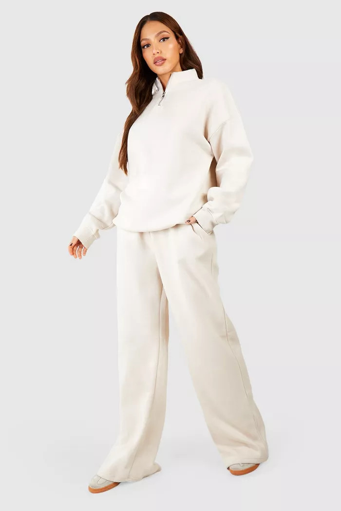 Stone Tall Basic Wide Leg Jogger | Boohoo.com (UK & IE)