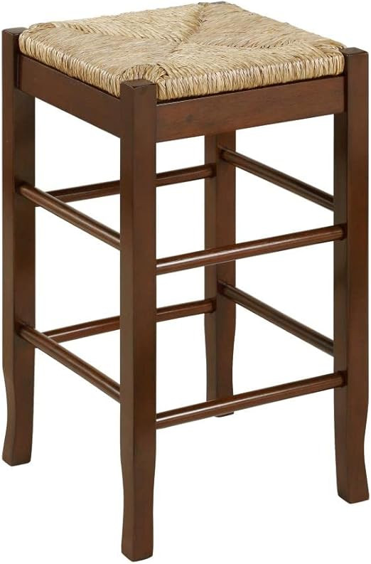 Boraam Square Rush Backless Counter Height Kitchen Stool - Cappuccino Finish | Amazon (US)