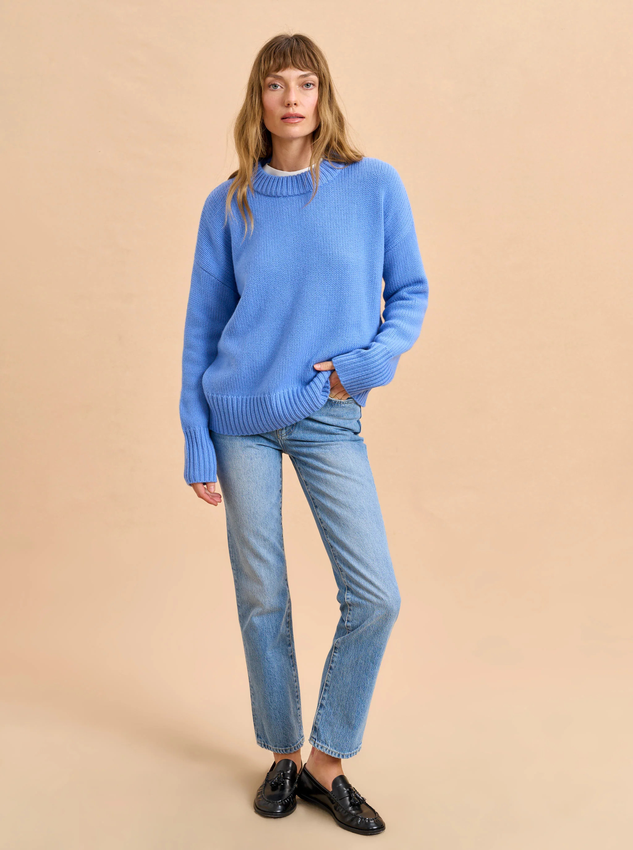 Cornflower Solid Marin Sweater | La Ligne | La Ligne