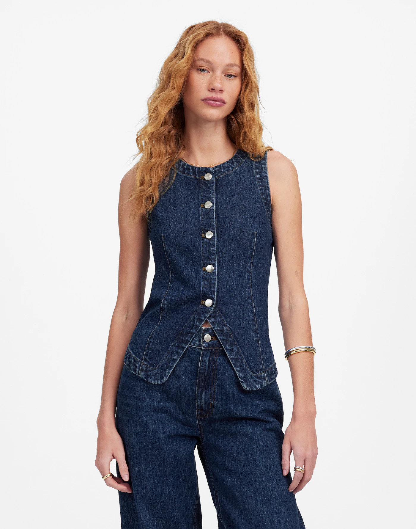 Denim Crewneck Vest in Owsley Wash | Madewell