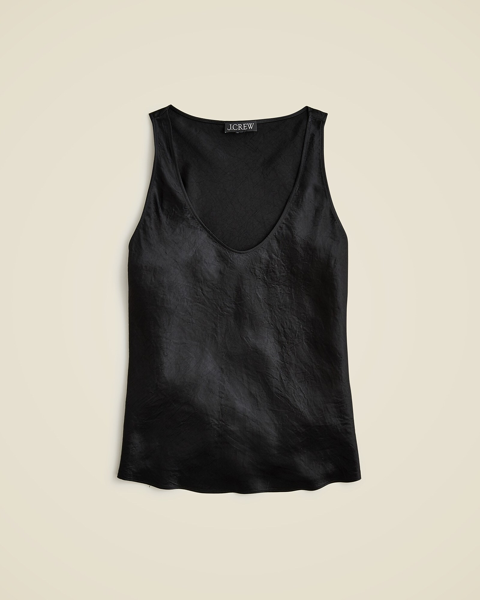 Scoopneck tank top in textured satin | J. Crew US