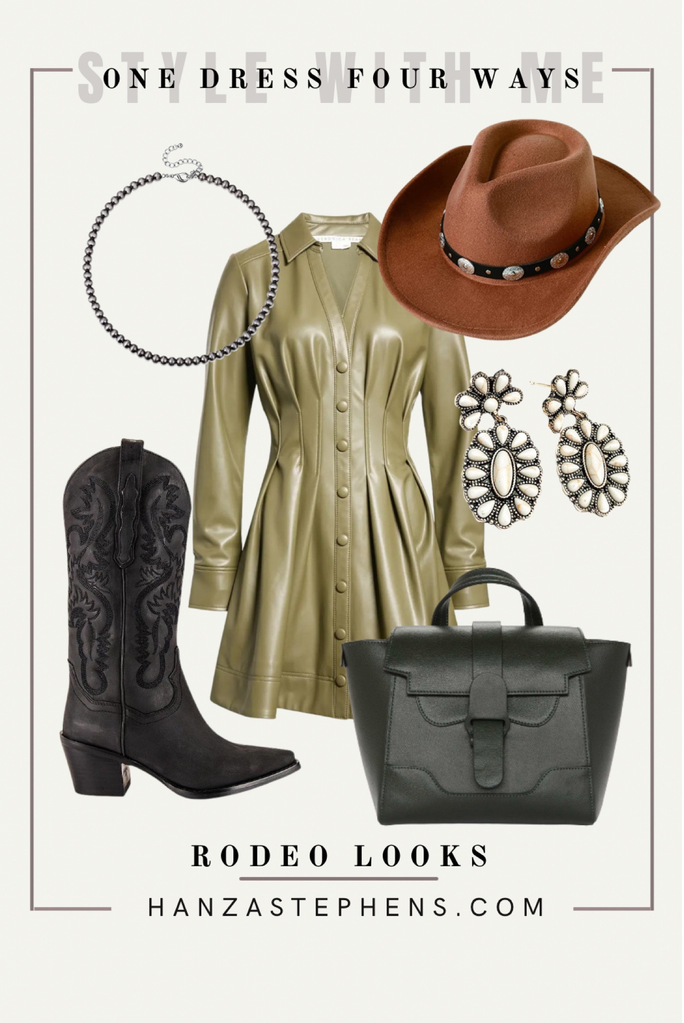 Rodeo season outfit inspo 
What to wear to the rodeo 2023 
Leather dress for the rodeo 
Gunmetal accessories for the rodeo 
How to style a dress for the rodeo 

#LTKstyletip #LTKshoecrush #LTKFind