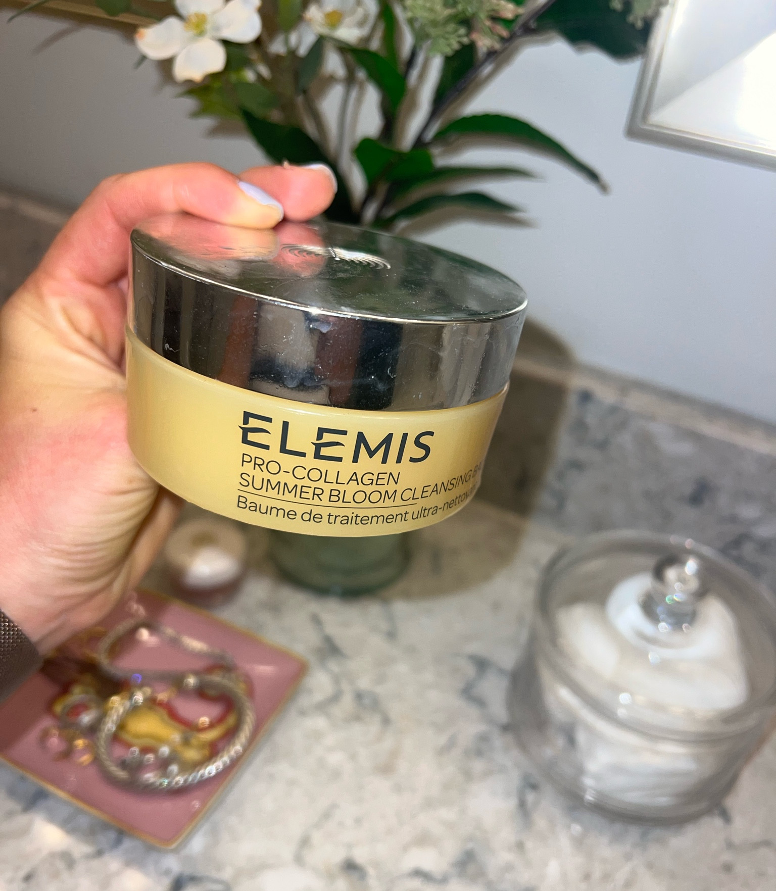 This cleansing balm melts away your eye makeup! I used to use neutrogena face wipes and those irritated my eyes so bad… 

I wet my face, grab alittle of the balm on my fingers and massage eyes! Dab water and continue to rub off, then I follow with my Obagi PM skin steps (also linked in my LTK!) 