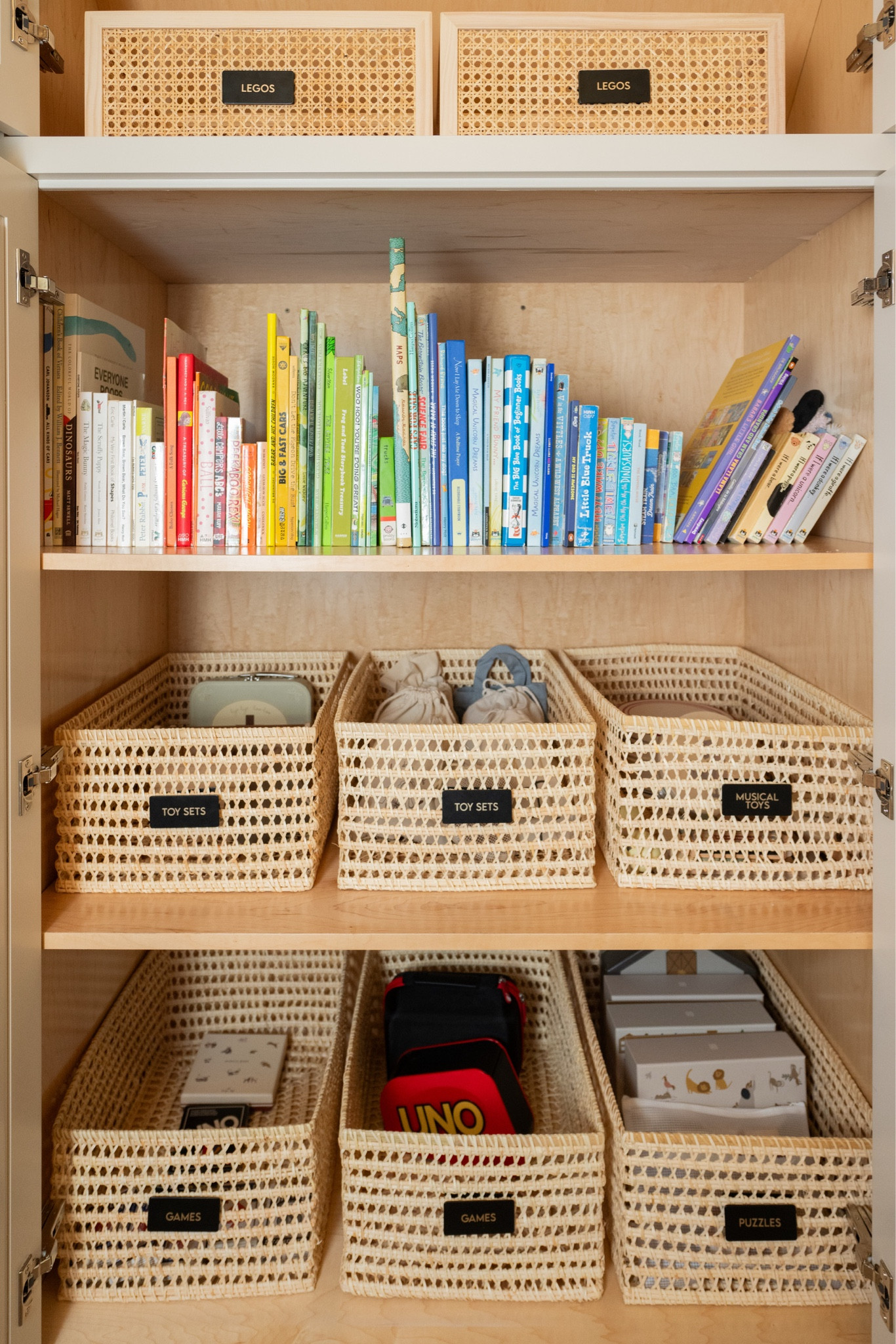 Playroom organization in the Nashville Nest project 