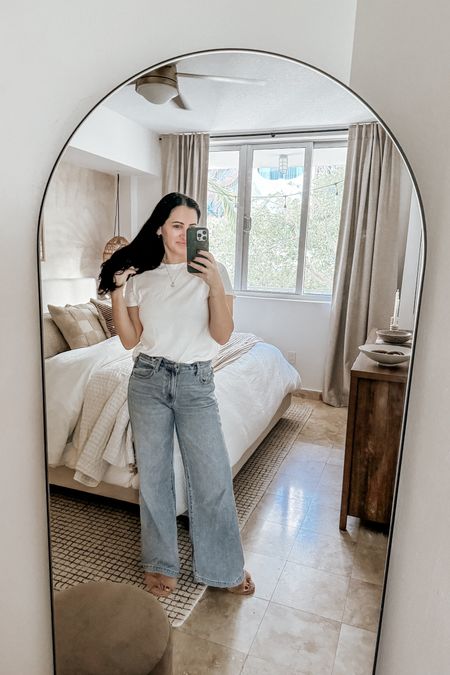 Love these wide leg jeans! 

Jeans, wide leg jeans, floor mirror 

#LTKhome #LTKstyletip