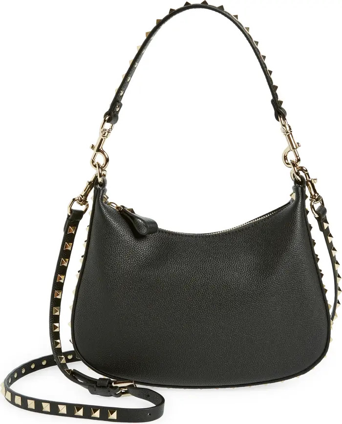 Valentino Garavani Small Rockstud Leather Hobo Bag | Nordstrom | Nordstrom