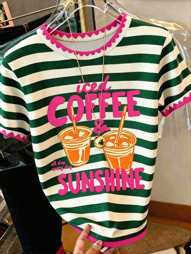 Resyla Women's T-Shirt, Casual Street Style Graphic Short Sleeve T-Shirt, Cute Summer Top | SHEIN