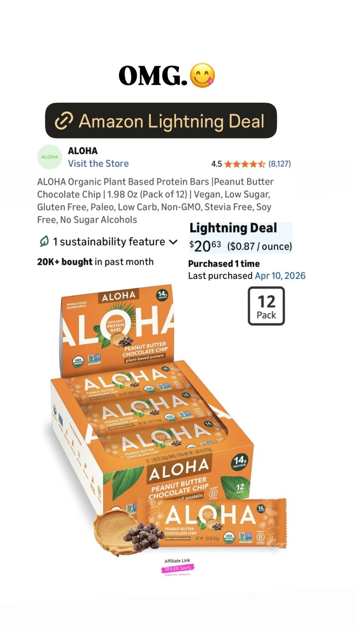 OMG.😋Aloha protein bars from Amazon.

#LTKOver40 #LTKmomlife #LTKKids