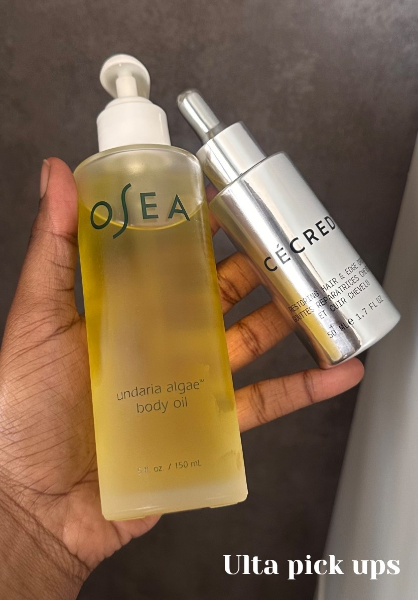I finally gave in and picked up a big bottle of the Osea body oil. I will say this is one of my favorite body oils. Also, I am trying out the Cecred hair and edge drops for the first time. I’ve heard nothing but great reviews. 

#LTKFallSale #LTKBeauty #LTKSaleAlert