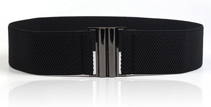 YYXR Womens Black Vintage Plus Elastic Stretchy Waist Cinch Trimmer Belt | Amazon (US)