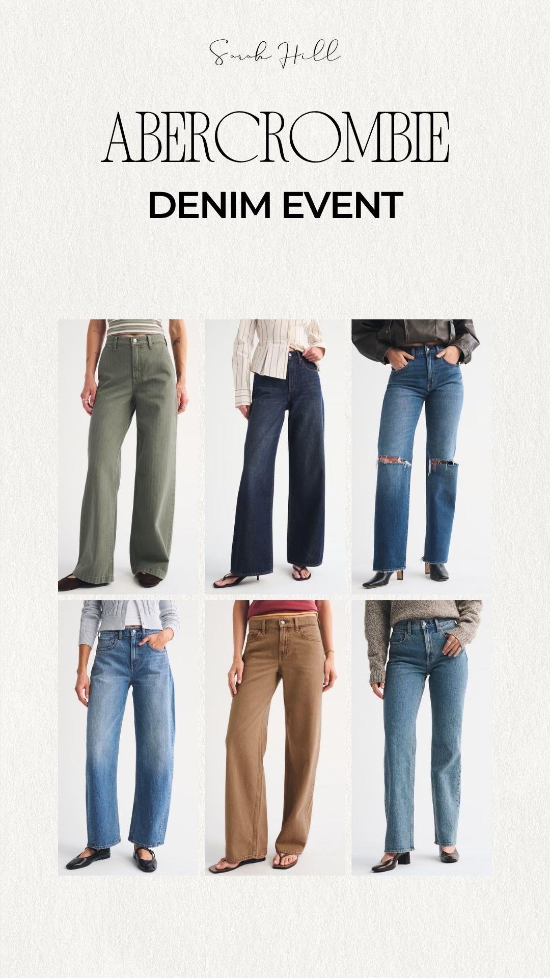 Abercrombie Denim Event 25-50% off all denim! 

 