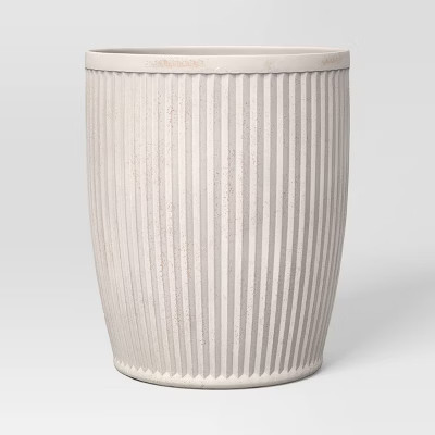 Weathered Ribbed Composite Indoor Outdoor Planter Pot 12"x12" Off-White - Threshold™ designed with Studio McGee | Target