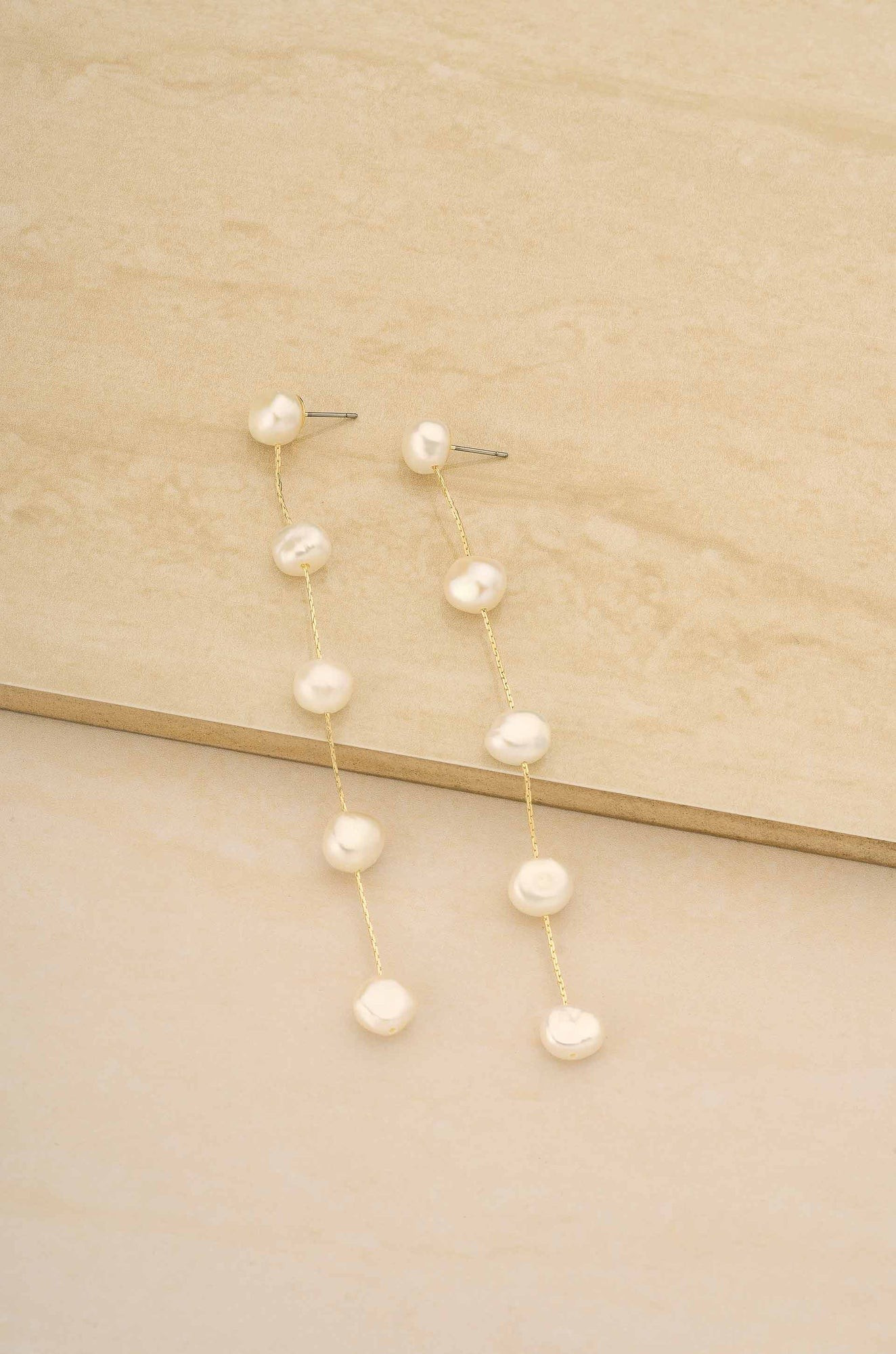 Dripping Pearl Delicate Drop Earrings | Ettika