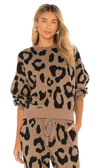 Misha Balloon Sleeve Sweatshirt in Safari Graphic Leopard | Revolve Clothing (Global)