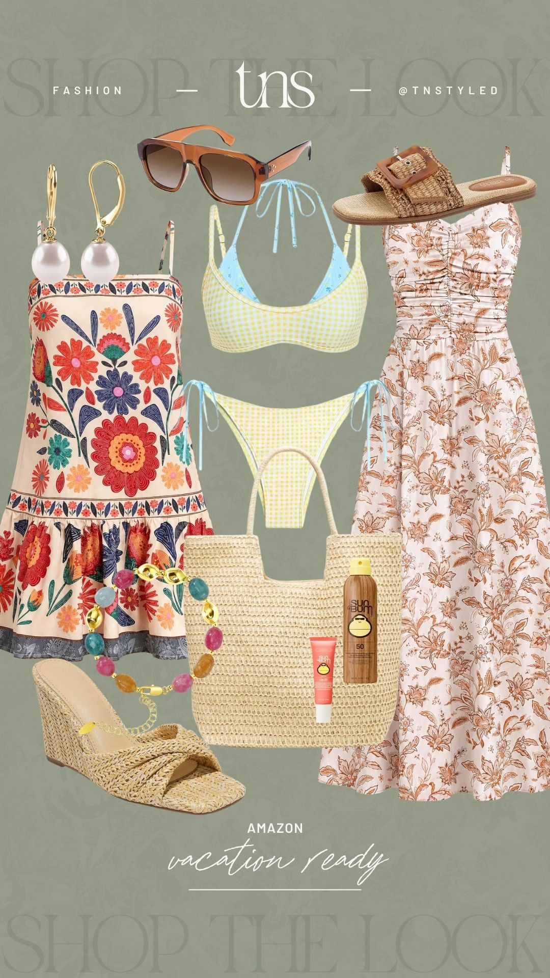 Vacation ready with floral dresses, sunscreen, and more! Perfect for a sunny getaway. #amazonfashion 

 #LTKootd #LTKSeasonal #LTKSwim