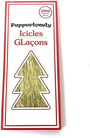 PEPPERLONELY 2000 Strands Icicles Tinsel Tree Christmas Decorations, Gold | Amazon (US)
