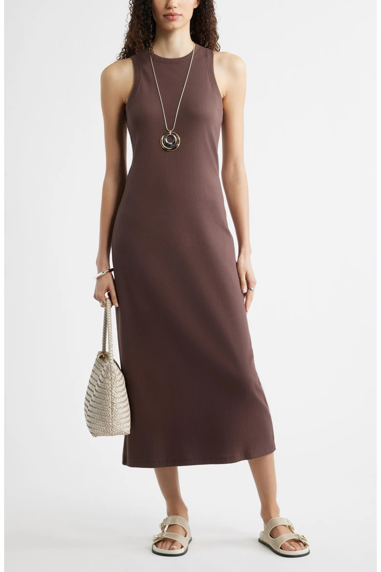Stretch Cotton Microrib Tank Dress (Women) | Nordstrom | Nordstrom