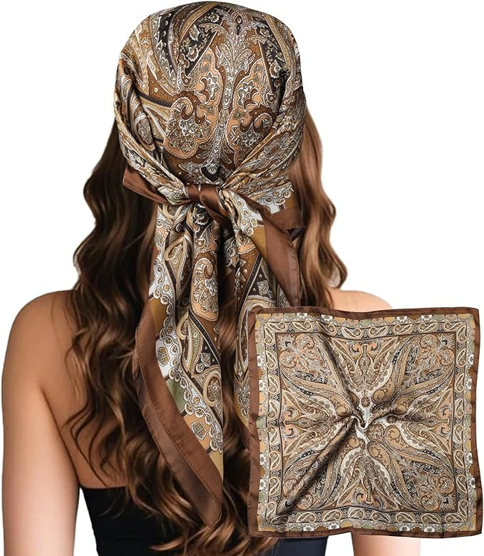 Sumolux Head Hair Scarf for Women Like Satin Silk Scarf Bandana Hair Wrapping Night Large Square ... | Amazon (US)