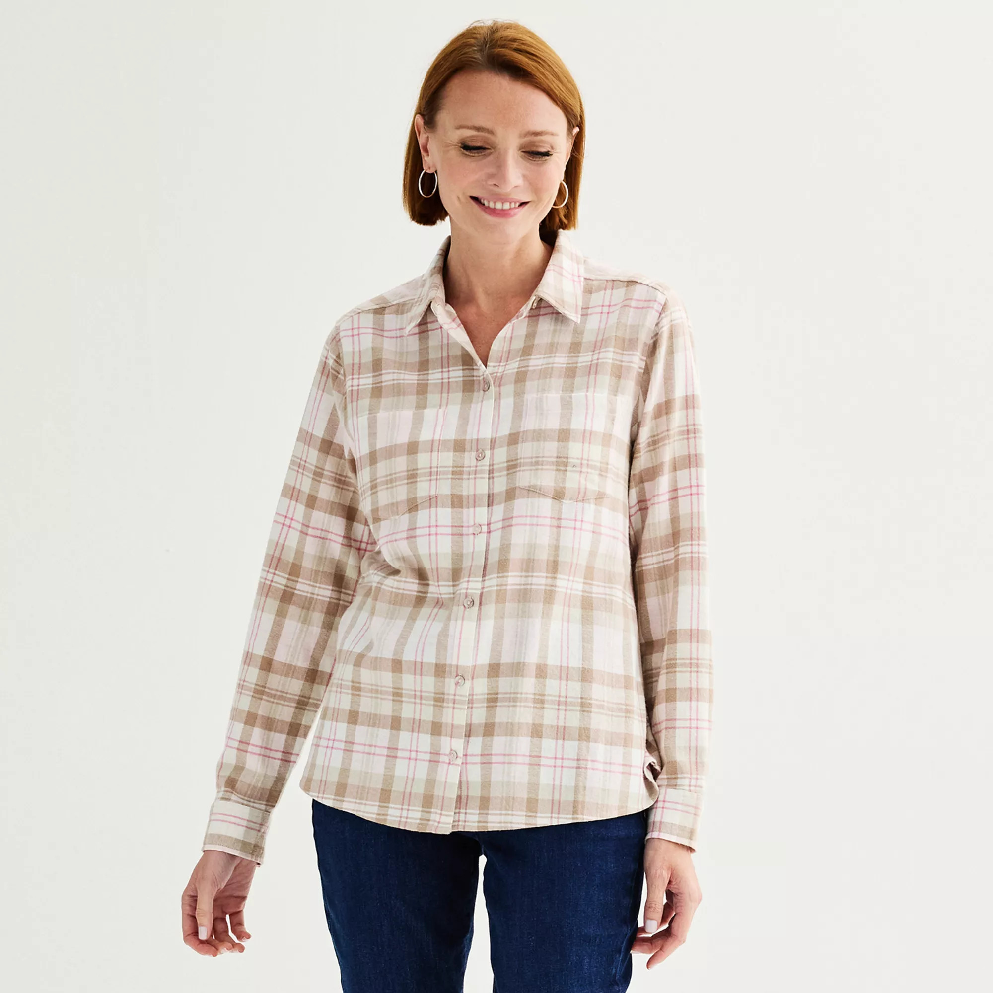 Women's Croft & Barrow® The Extra Soft Plaid Flannel Shirt | Kohl's