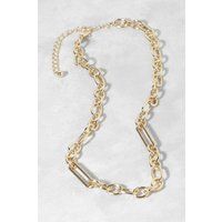 Womens Long Oval Link Chain Necklace - Gold - One Size, Gold | Boohoo.com (UK & IE)