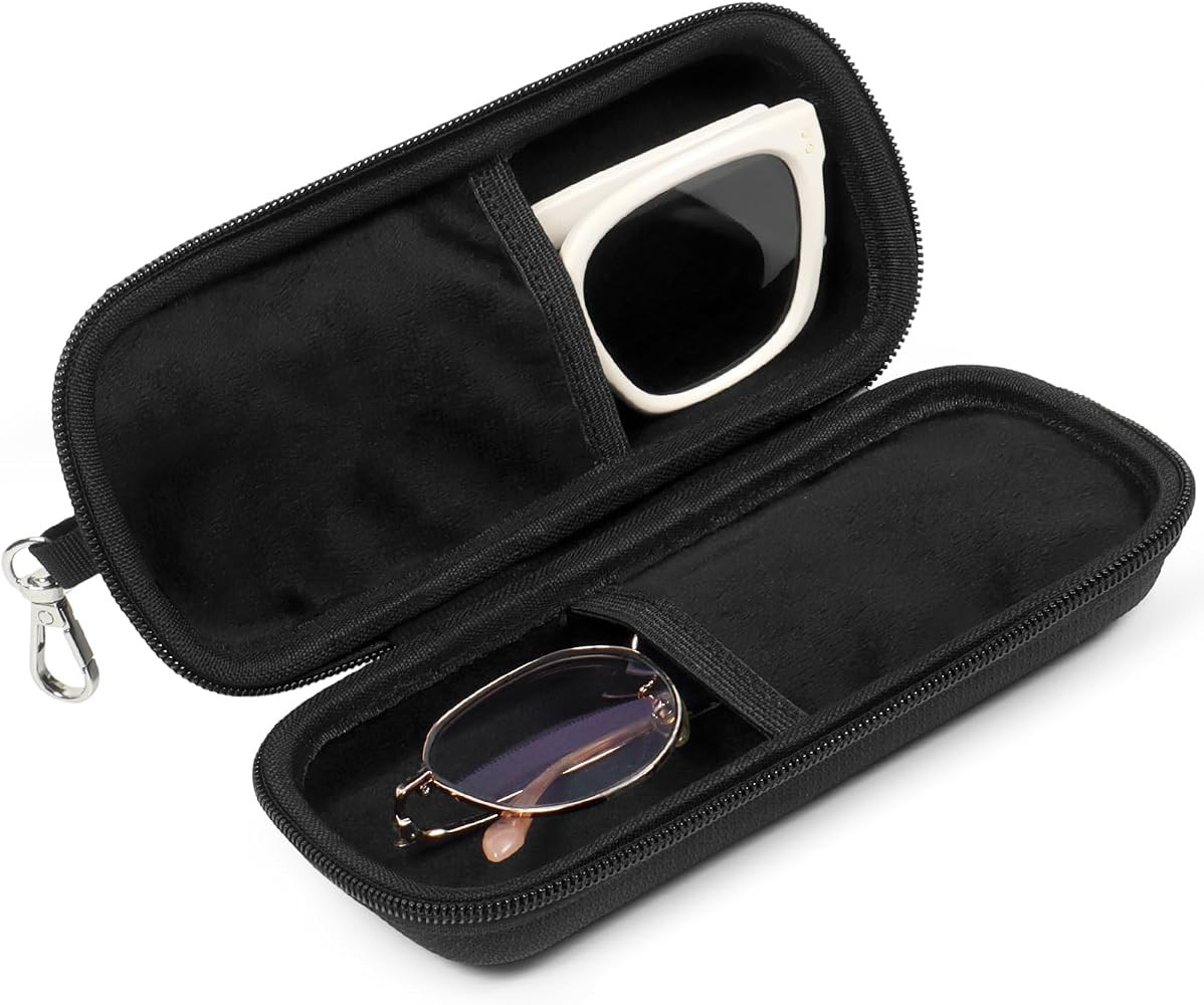 Tangoner Double Eyeglasses Case Hard Shell Dual Sunglasses Organizer with Zipper Closure Travel E... | Amazon (US)