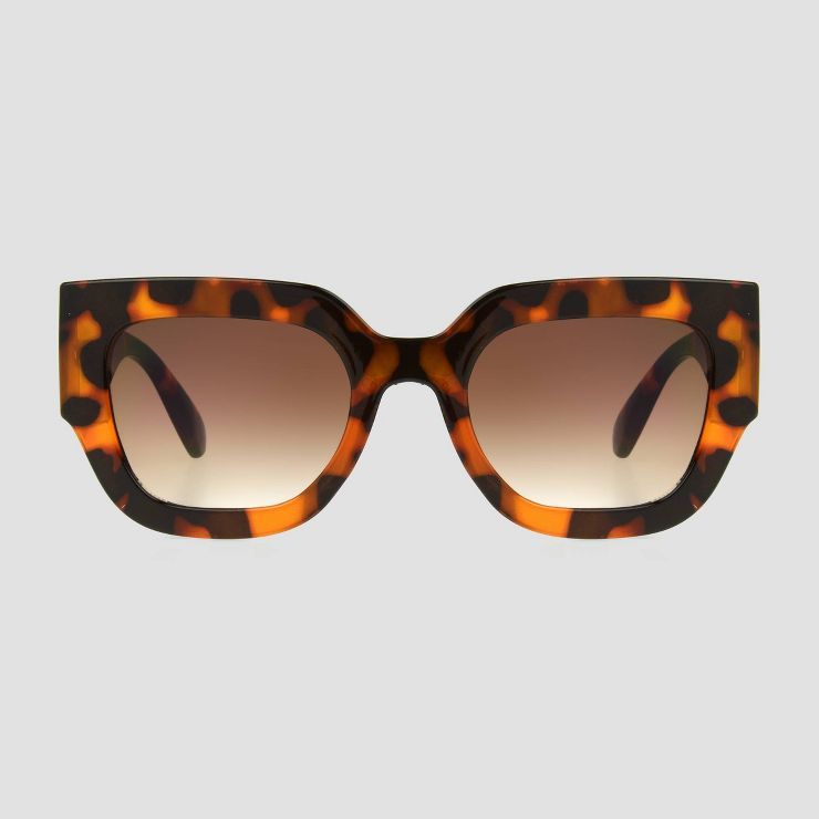 Women's Tortoise Shell Print Oversized Square Sunglasses - Universal Thread™ Brown | Target
