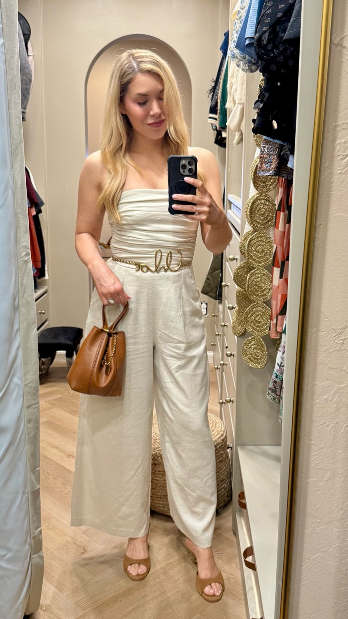 This is the perfect summer jumpsuit. (Stays up too!)
Linked to where to get this Chloe belt and Chloe bag for less 👏🏻

Summer outfit 
Summer
Vacation outfit

#LTKdayinmylife #LTKgrwm #LTKootd