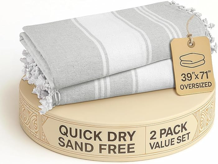 LANE LINEN Extra Large Beach Towels 2 Pack – Oversized 39"x71", Pre-Washed, Quick Dry, Sand-Fre... | Amazon (US)