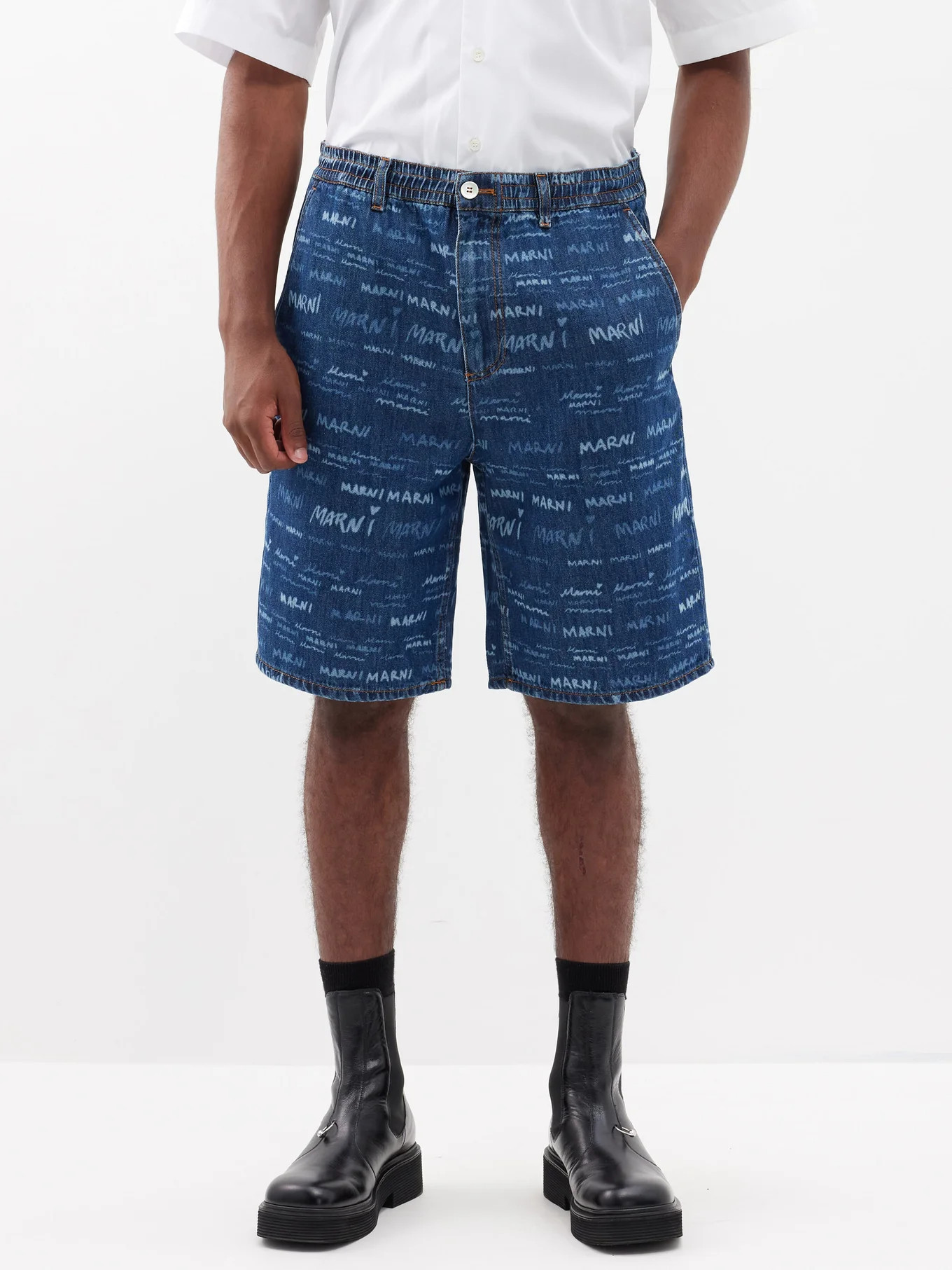 Logo-print denim shorts | Matches (UK)