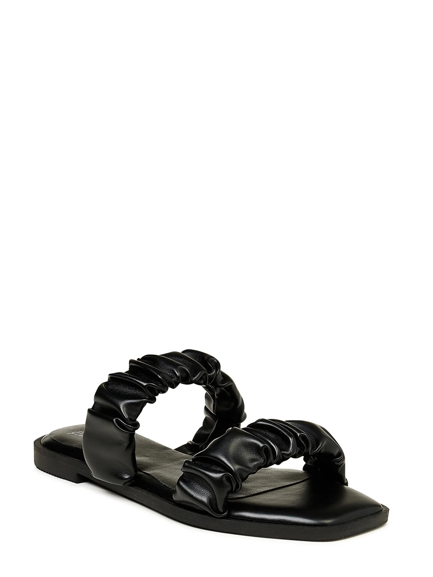 Time and Tru Women's Ruched Strap Sandals - Wide Width Available | Walmart (US)