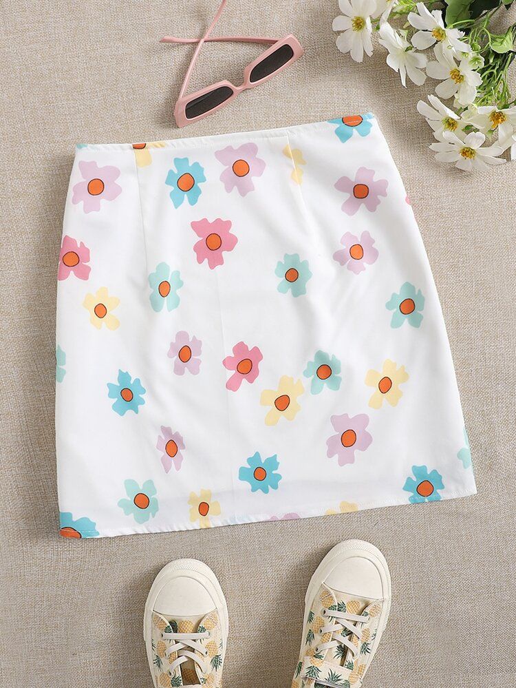 Floral Print Mini Skirt | SHEIN