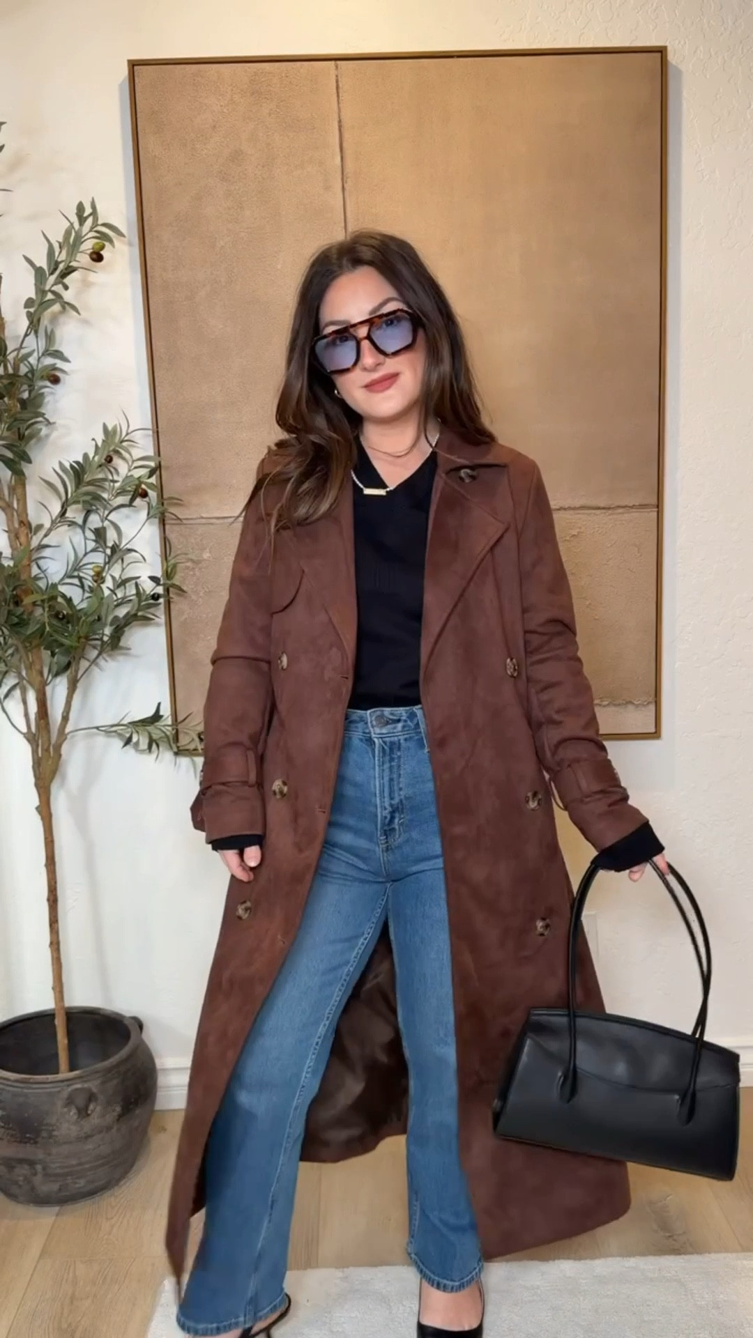 Suede coat size small
Sweater size small
Jeans size 6 in low stretch crop 

5'0" 140lbs 

#LTKootd #LTKFindsUnder100 #LTKPetite