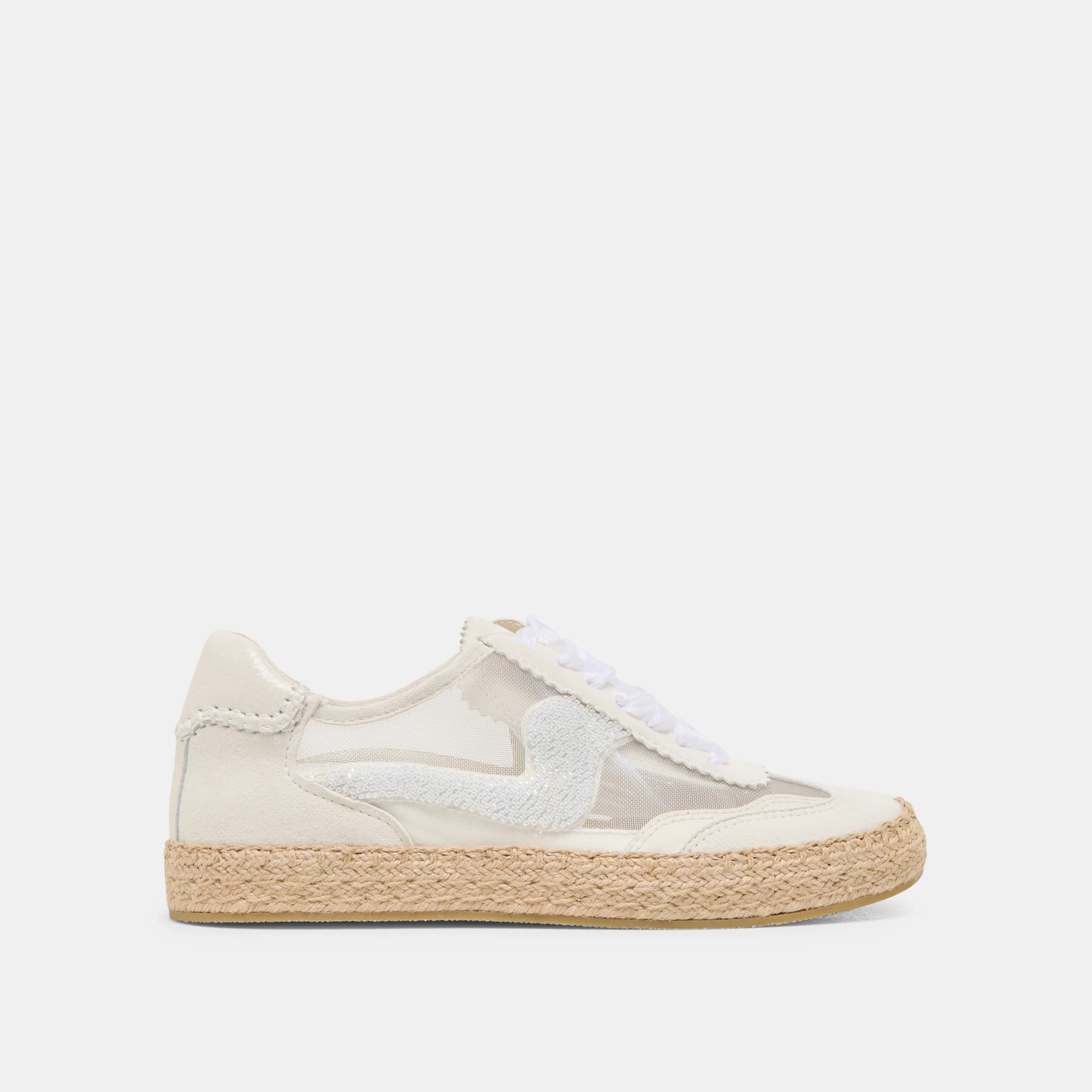 NOTICE ESPADRILLE BEAD SNEAKERS WHITE MESH | DolceVita.com