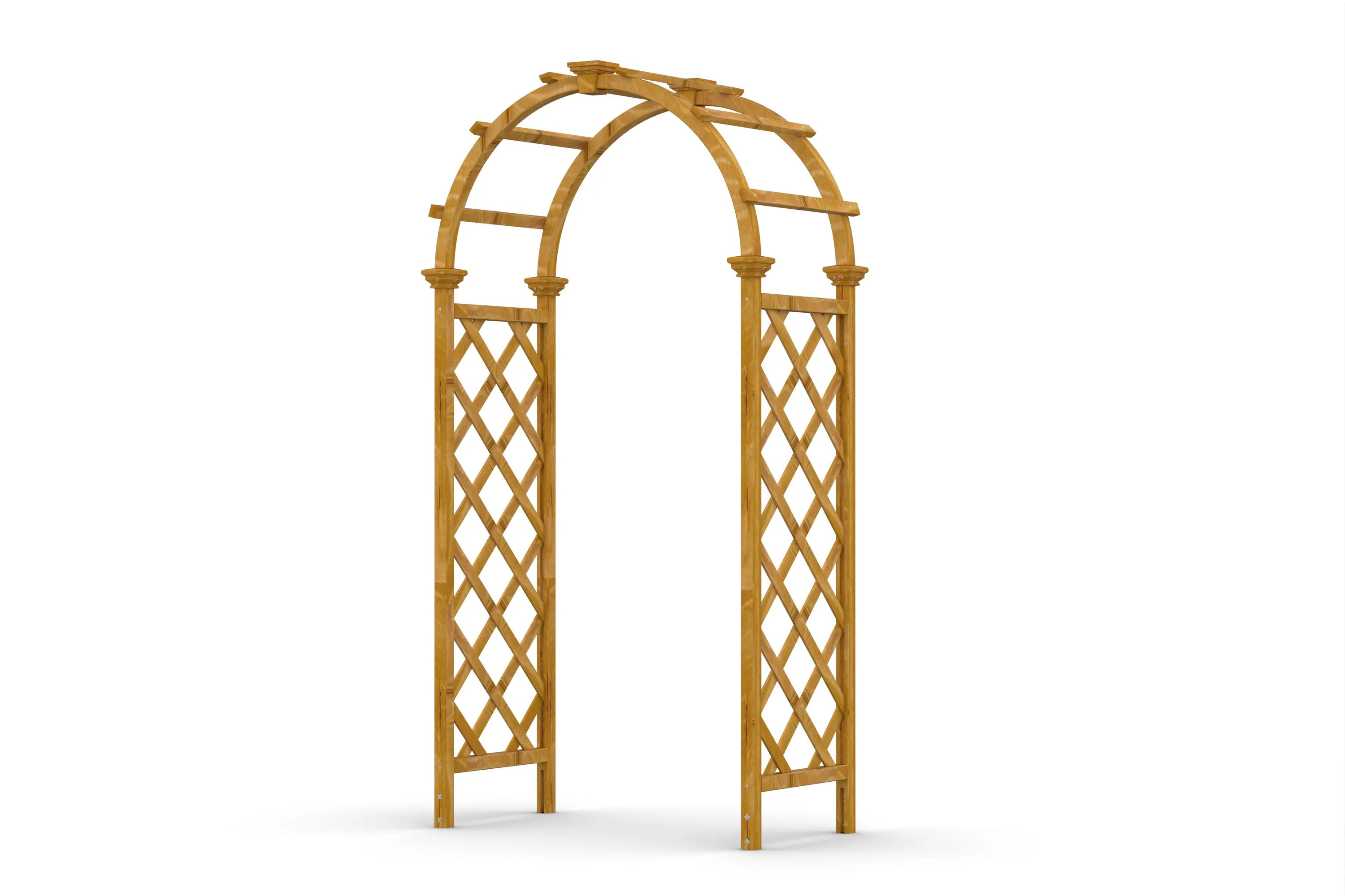 Vita Mezza 3.54-ft W x 6.78-ft H Arched Golden Brown Cedar Garden Arbor | VA68893 | Lowe's