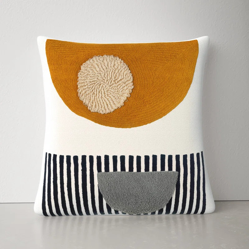 Fulbourn Embroidered Cotton Reversible Throw Pillow | Wayfair North America