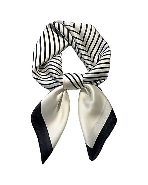 FONYVE Silk Feeling Scarf Medium Square Satin Head Scarf for Women 27.5 × 27.5 inches | Amazon (US)