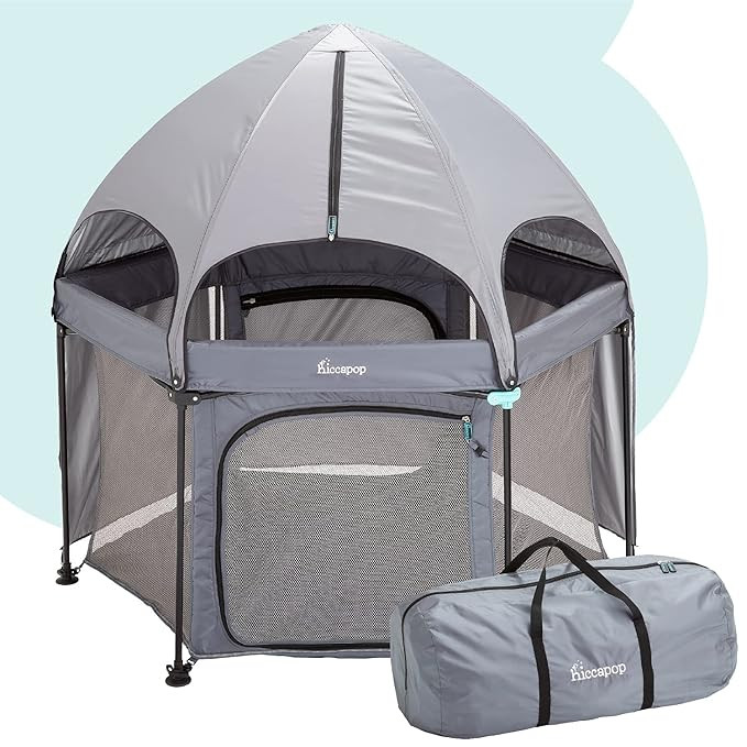 hiccapop 53” PlayPod Outdoor Baby Playpen with Canopy, Deluxe Portable Playpen for Babies and T... | Amazon (US)