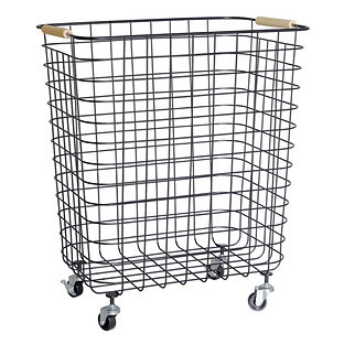 Laundry Cart w/ Wheels White | The Container Store