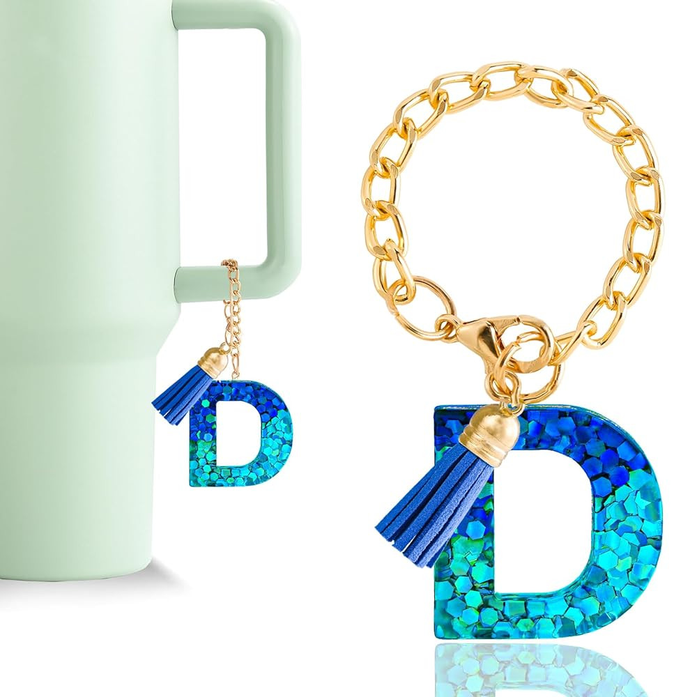 Letter Charm Accessories for Stanley Cup 1 PCS Cute Initial Keychain Handle Charm for Stanley Tum... | Amazon (US)