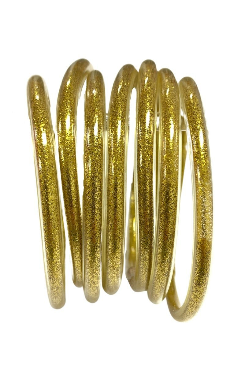 Gold Glitter Jelly Bangle Bracelets | Shop Style Your Senses